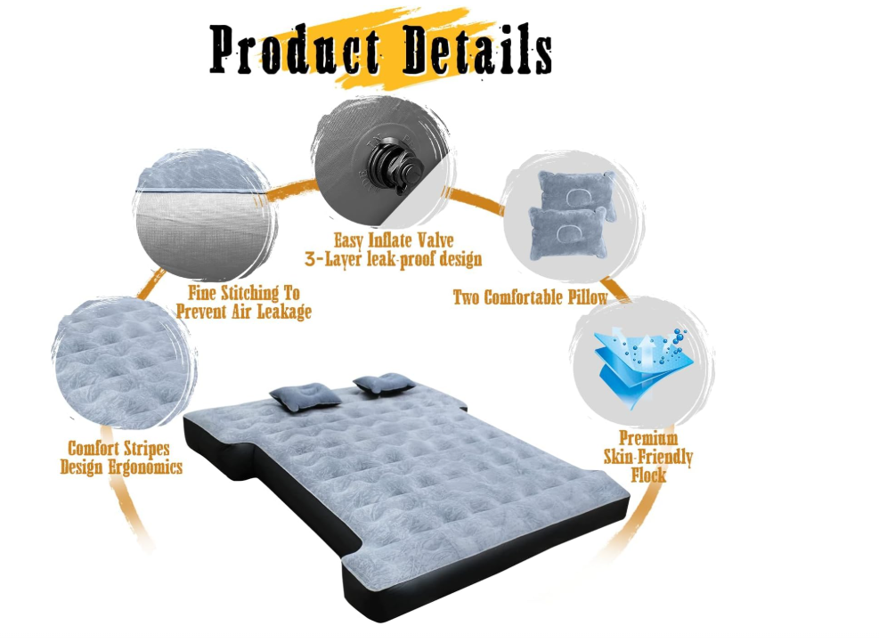 Umbratuo inflatable mattress is suitable for medium-sized short truck lathes ranging from 6-6.6 feet (approximately 1.8-2.0 mete